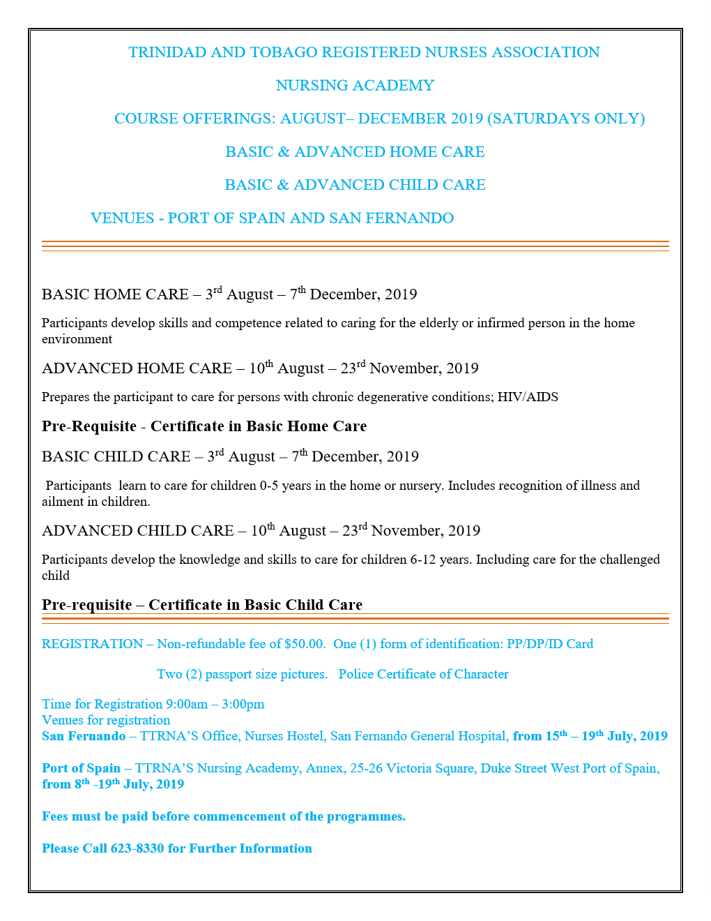 TTRNA Academy Courses July 2019