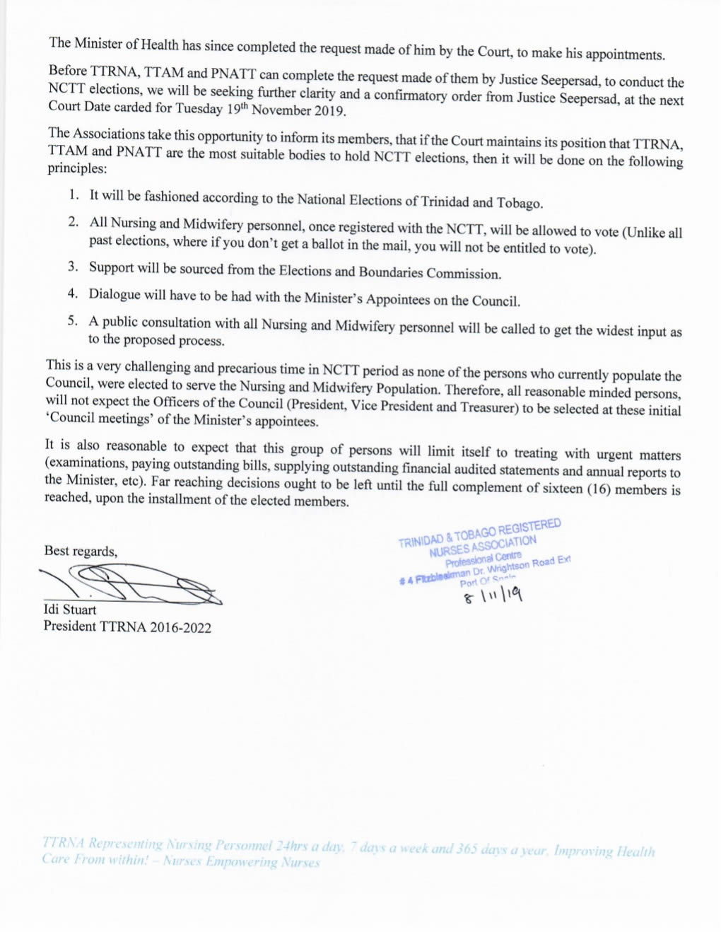 Nursing Council Election Nov 2019 1